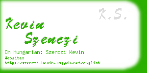 kevin szenczi business card